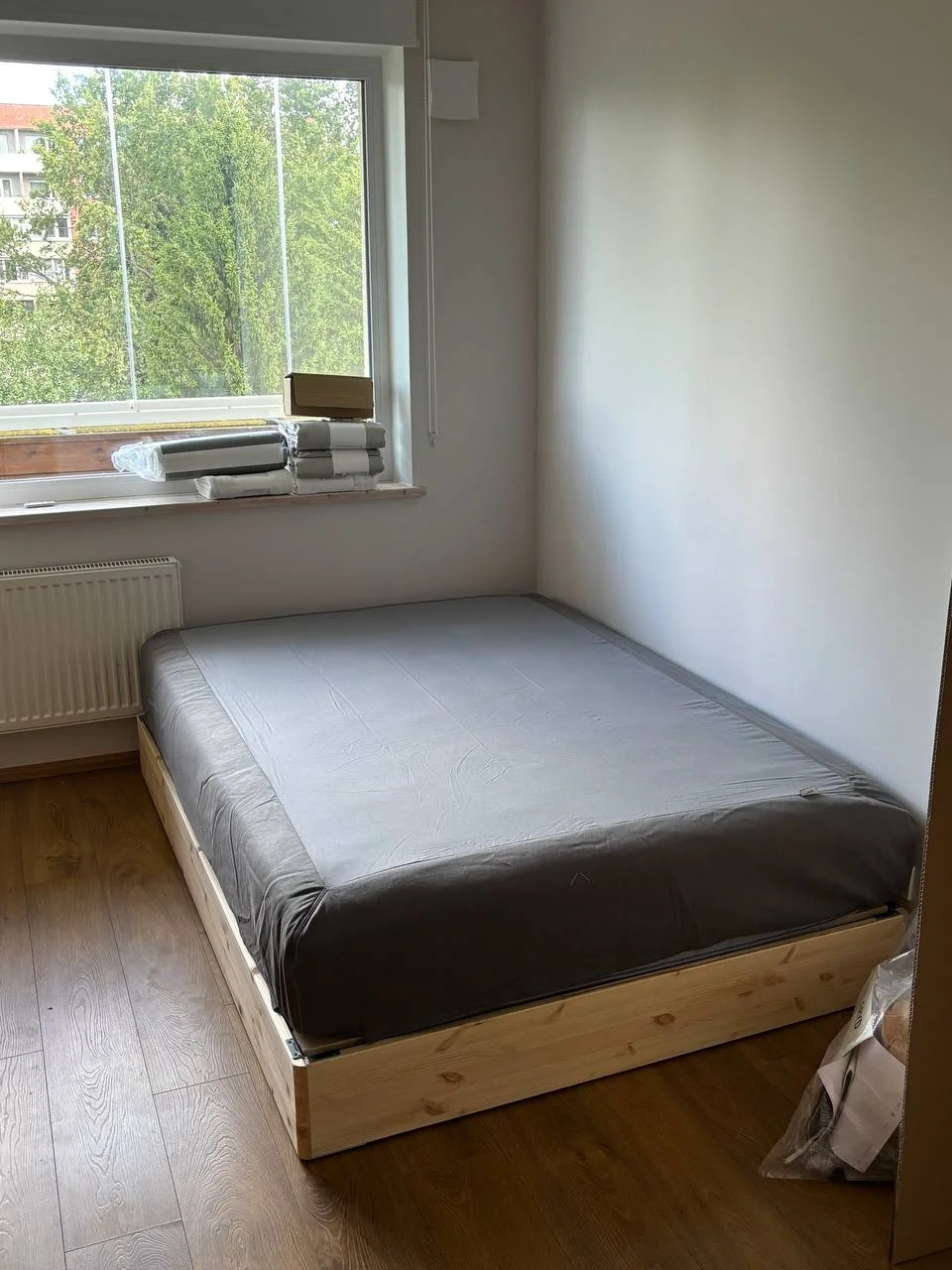 Assembled IKEA bed